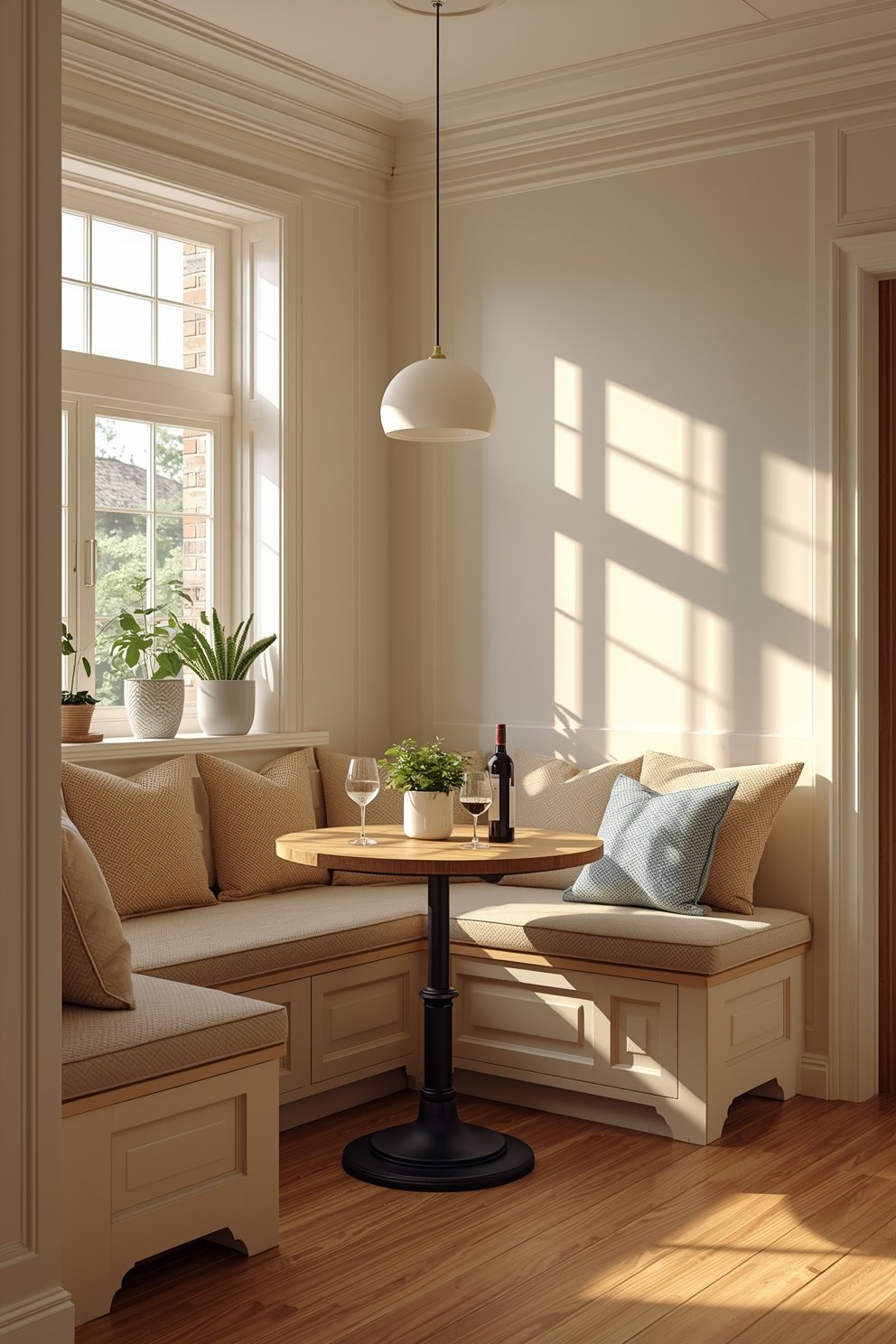 cozy breakfast nook builtin corner bench seating 2
