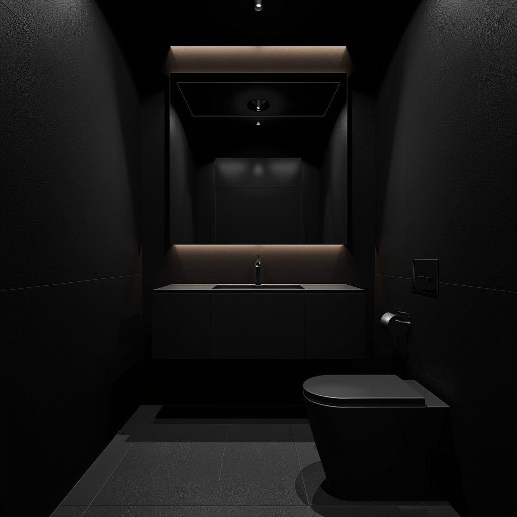 small black jewel box bathroom deep black walls a 1