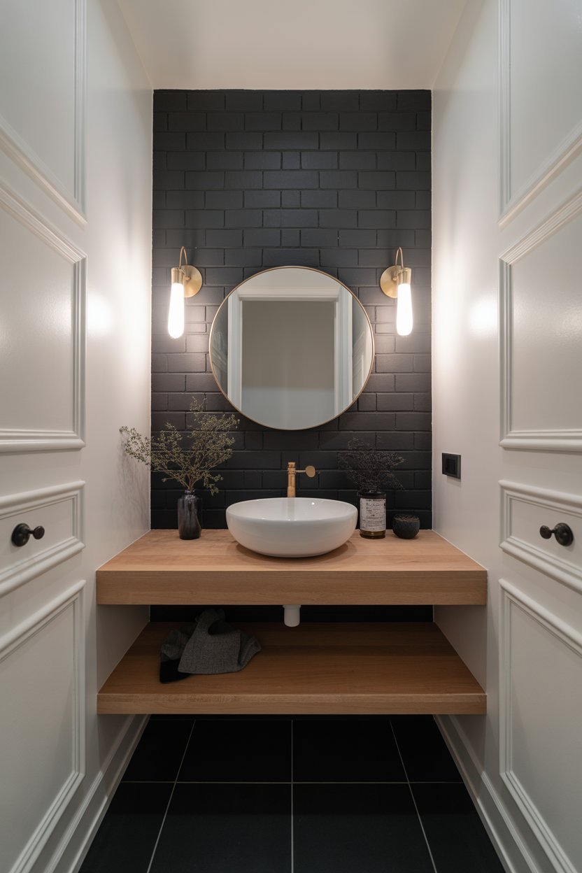 bathroom with bold black accent wall beh pgapatixtqksqw prguf2g uva wmet6qqdv6ailmvhq sd