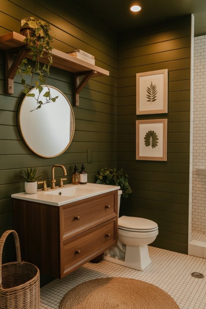 a cozy bathroom interior with deep olive vg6vpqz8teqfbcaozbs3hg egtlh5uztt nrvgvp5hvew sd