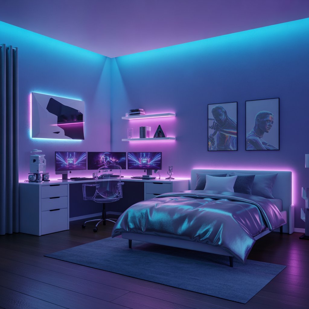 a modern room illuminated by cool blue a q02gc9i3rr2xuv4n u4oag fogu2ytgsumqscxeezgs g sd