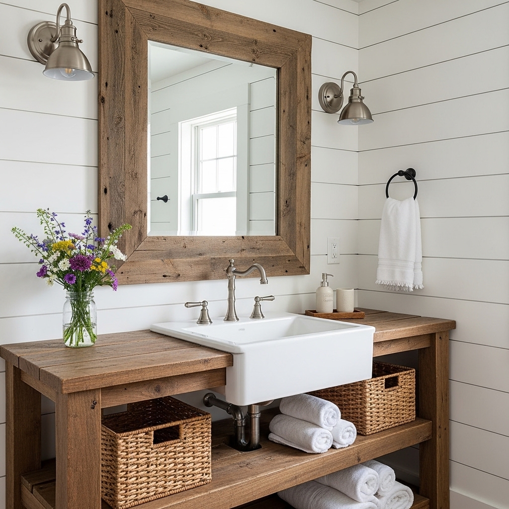 rustic farmhouse vanity 