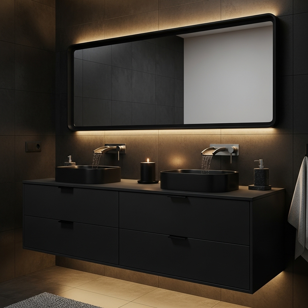minimal black vanity 