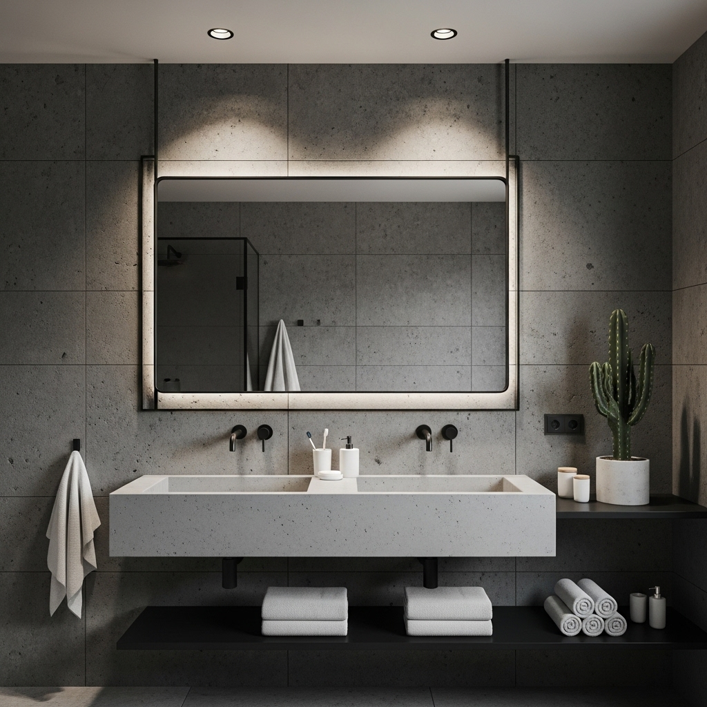 industrial touch black and white vanity 