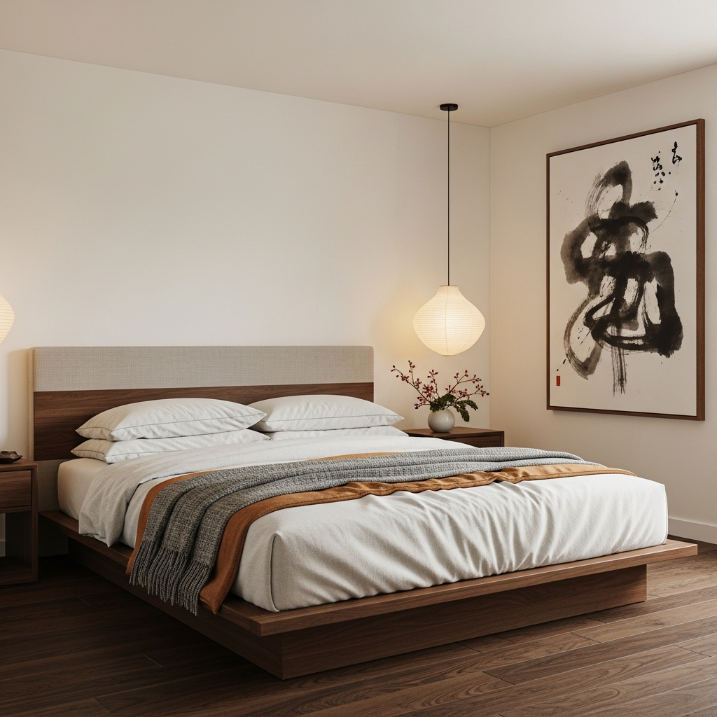 japandi wabi sabi master bedroom 