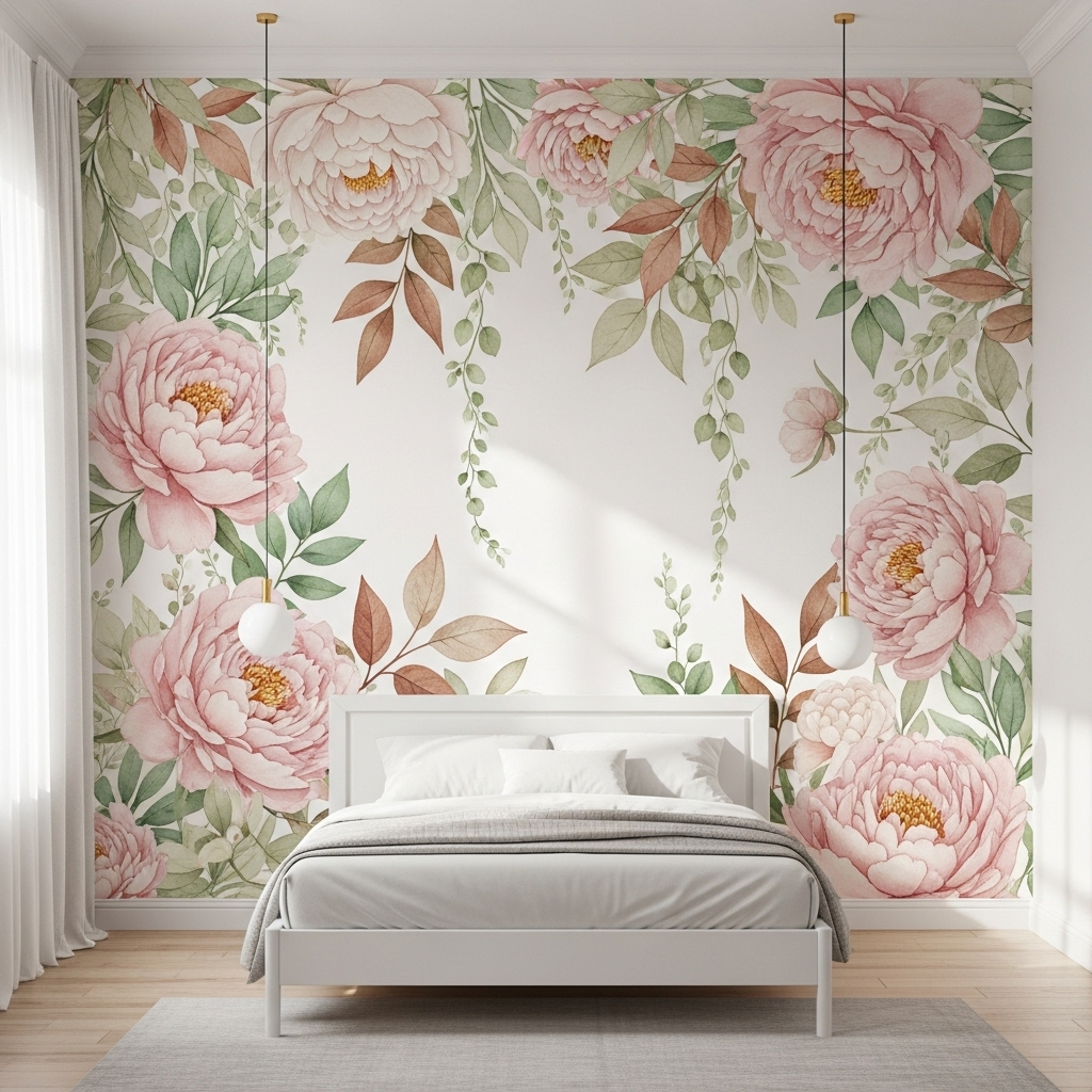 Oversized Floral Mural Wall