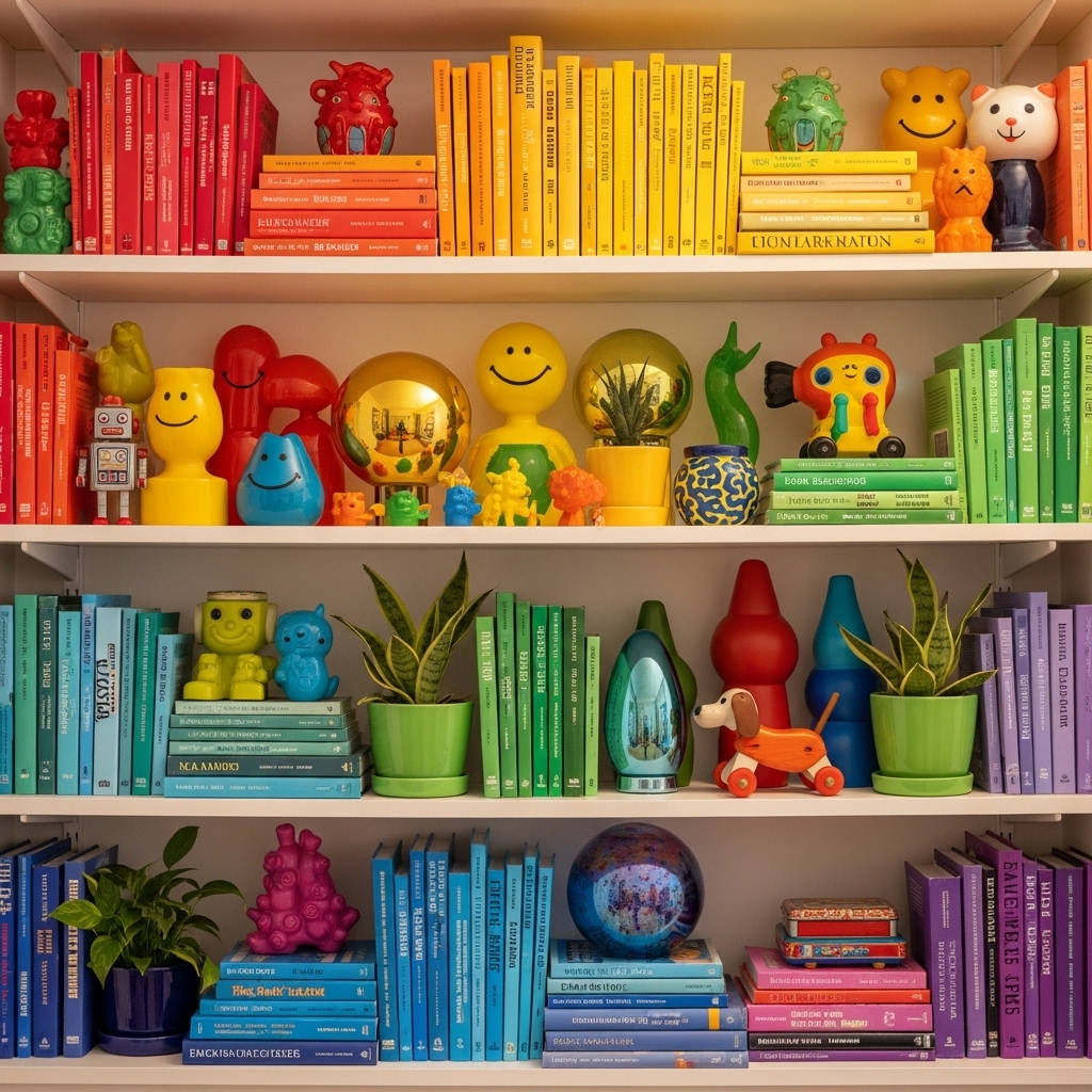  Maximalist Rainbow Shelf
