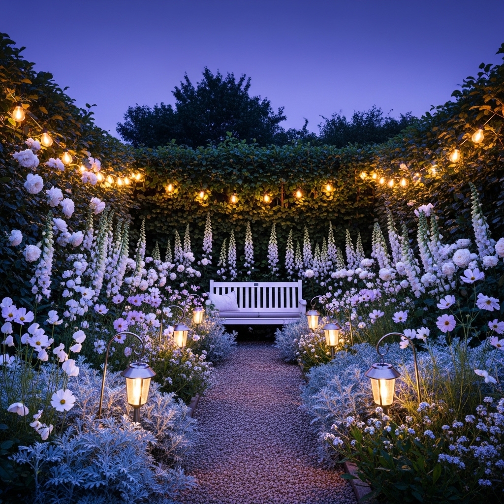 The Evening Moonlight Garden