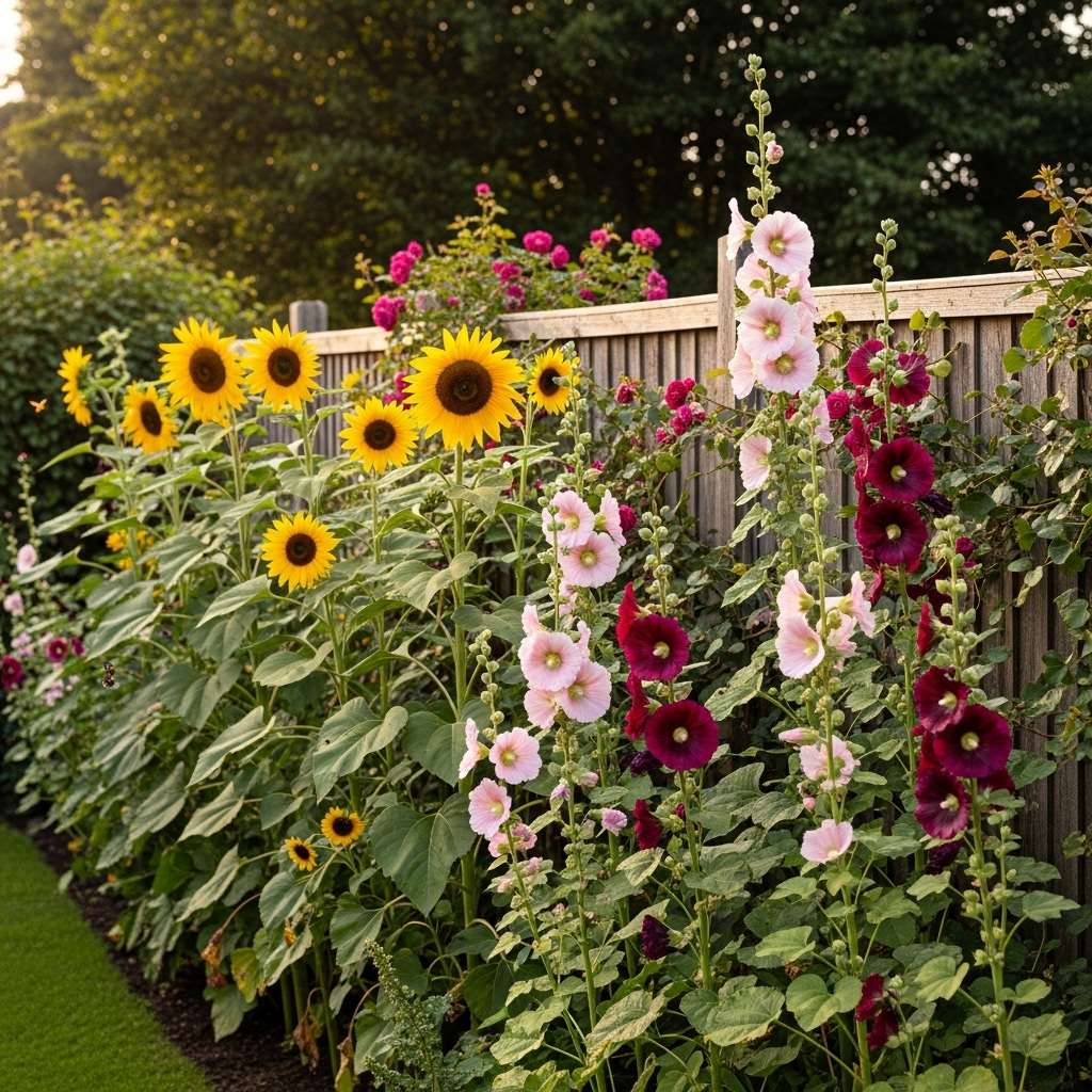 The Sunflower & Hollyhock Back Border