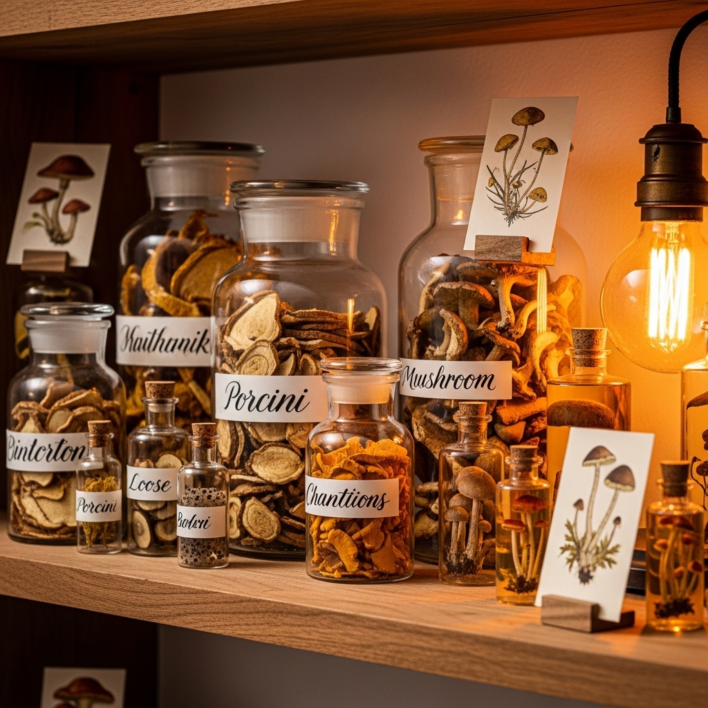 Mushroom Specimen Jar Display