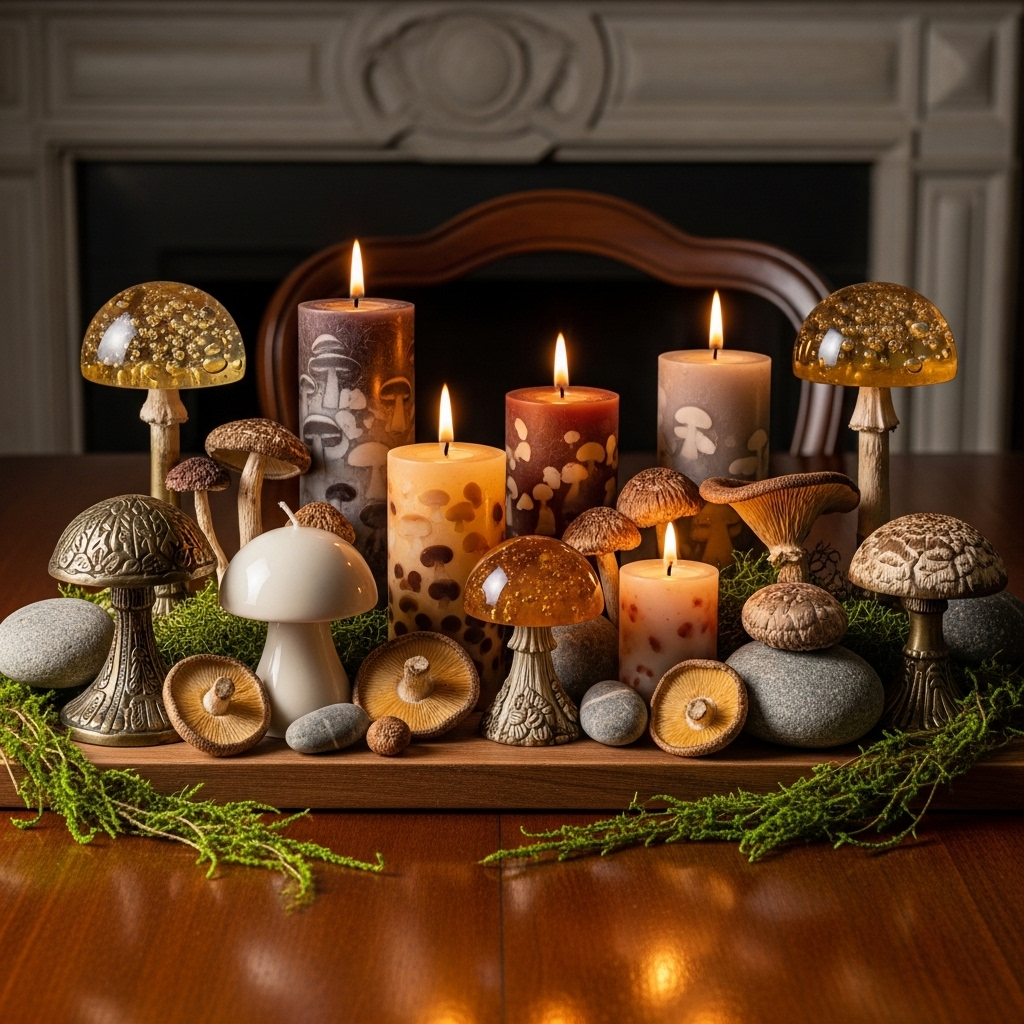 Mushroom Candleholder & Candle Collection