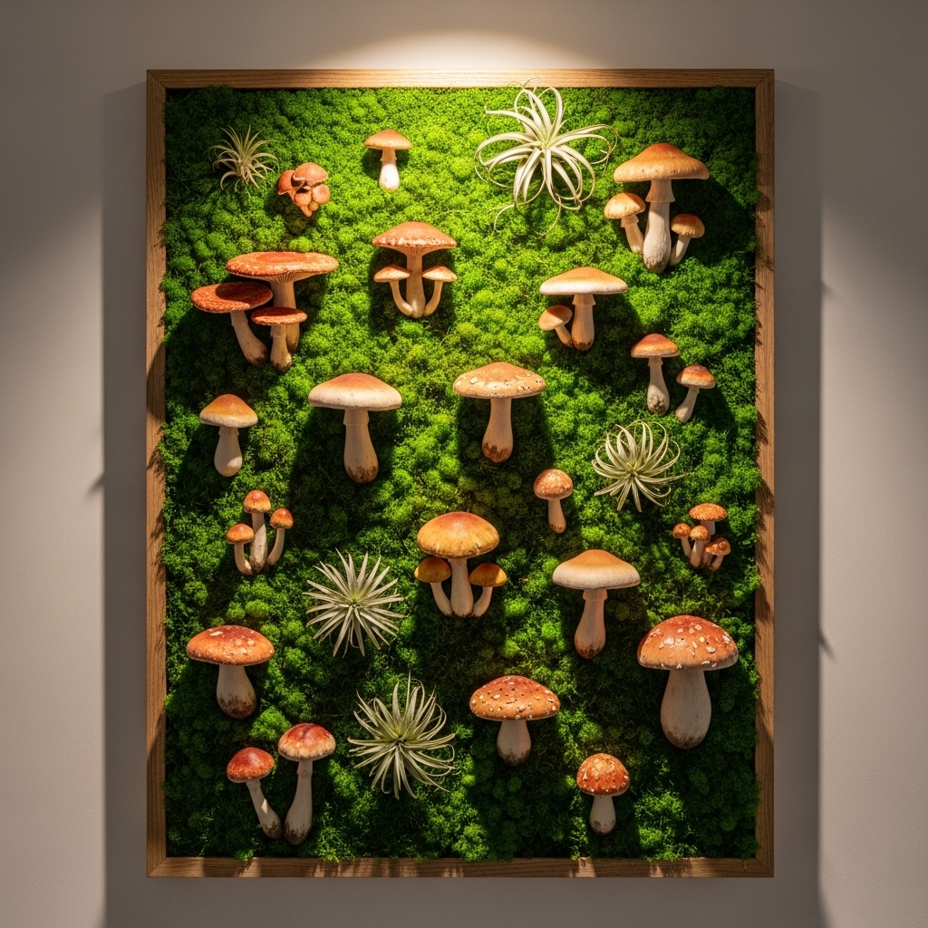 Mushroom & Moss Living Wall Panel