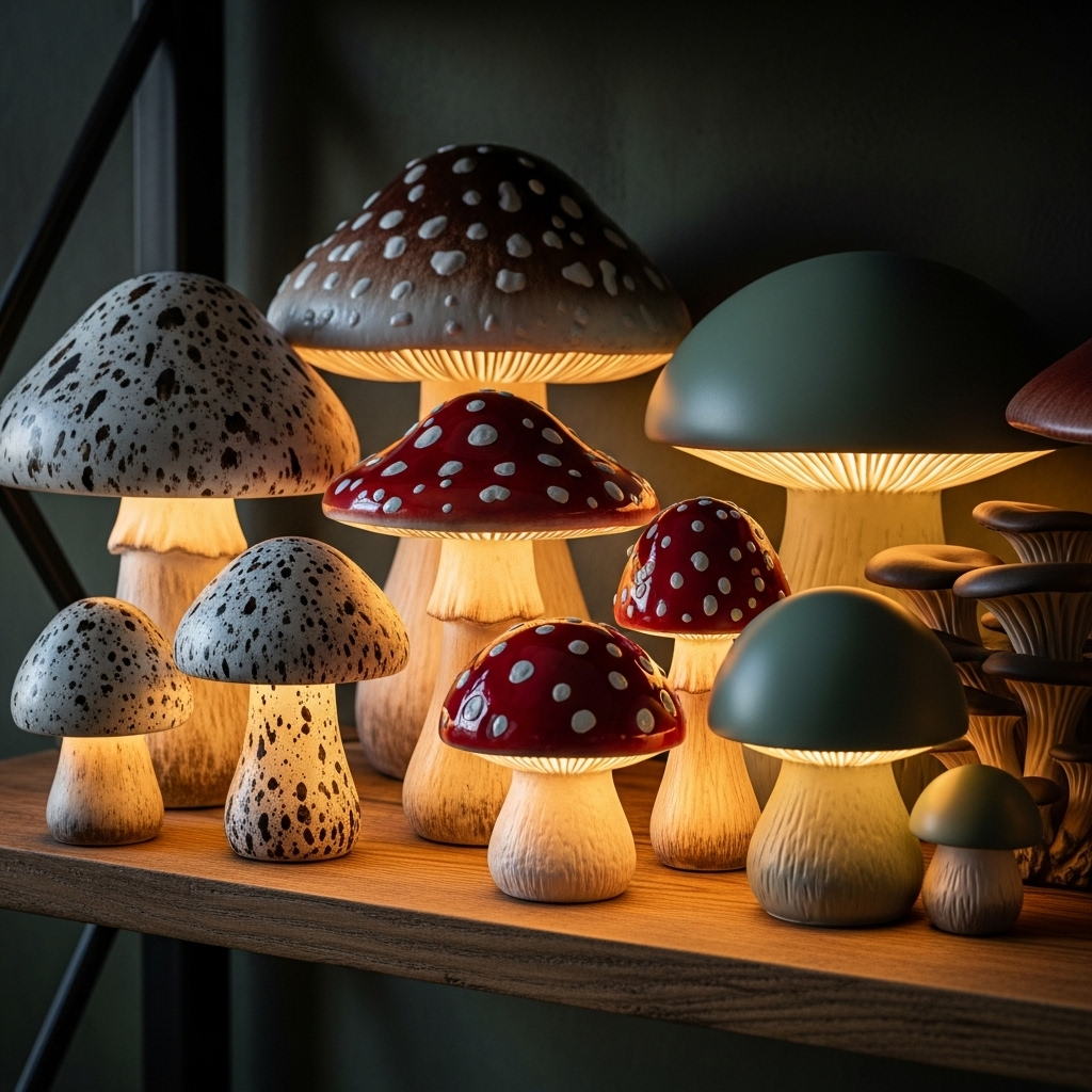 Ceramic Mushroom Lamp Collection
