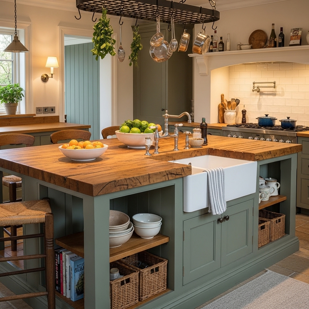 Butcher Block Farmhouse Island