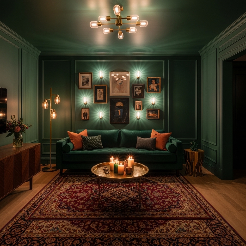 Dramatic Dark Interiors — The Jewel Box Living Room