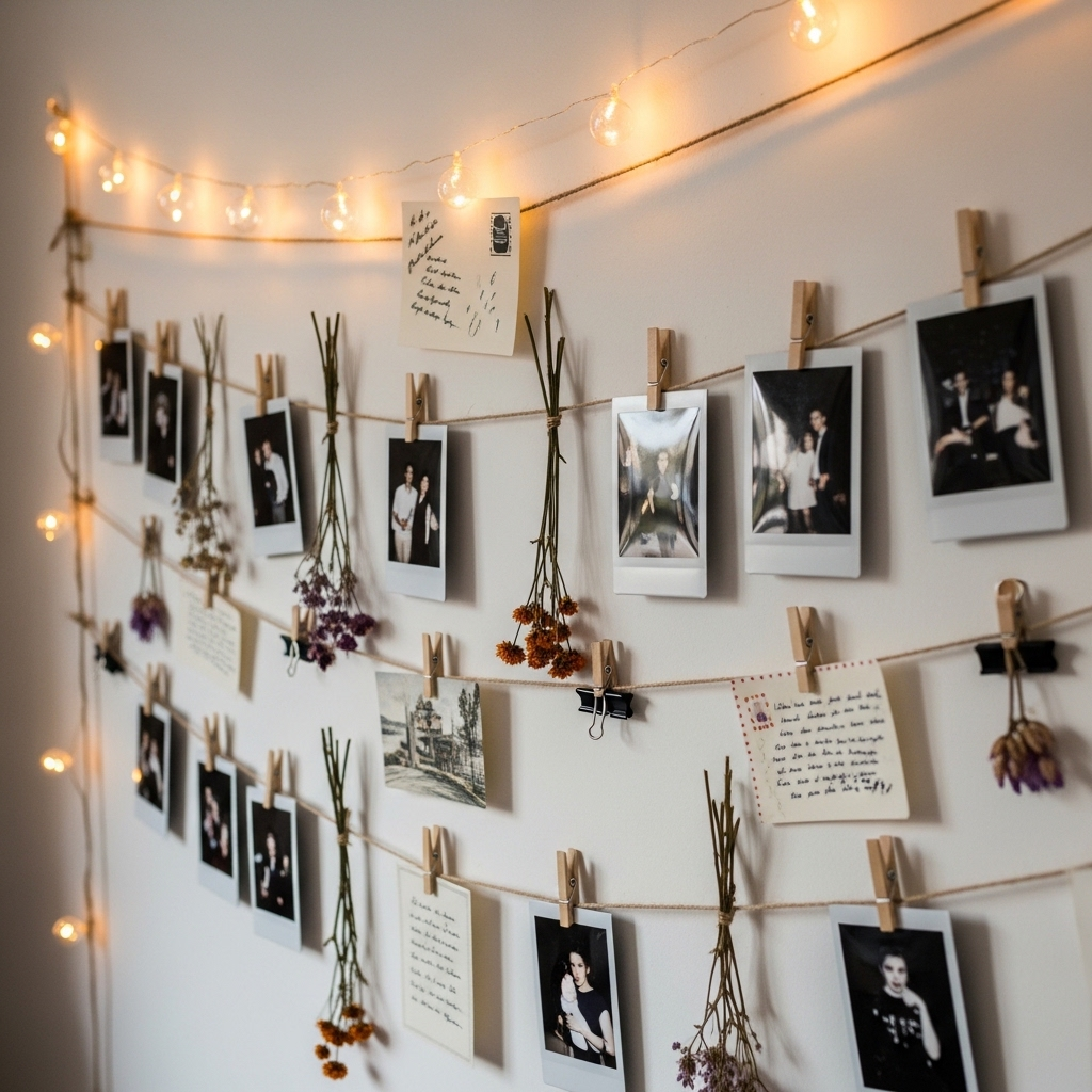 Polaroid & Instant Photo String Wall
