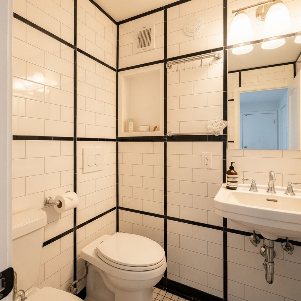 Midnight Grout — Dark Grout on Light Tiles