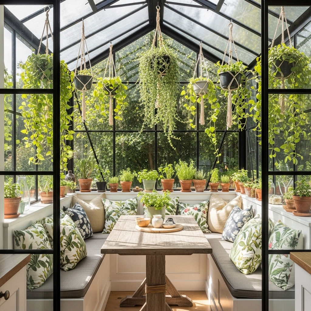 The Greenhouse Kitchen Nook — Floor-to-Ceiling Glass Corner