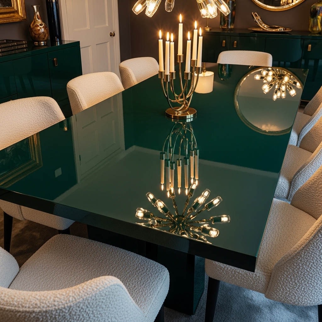 12 Dining Room Table Ideas That Will Transform How You Gather, Eat & Entertain The Lacquered Color Block Table — Maximalist Confidence