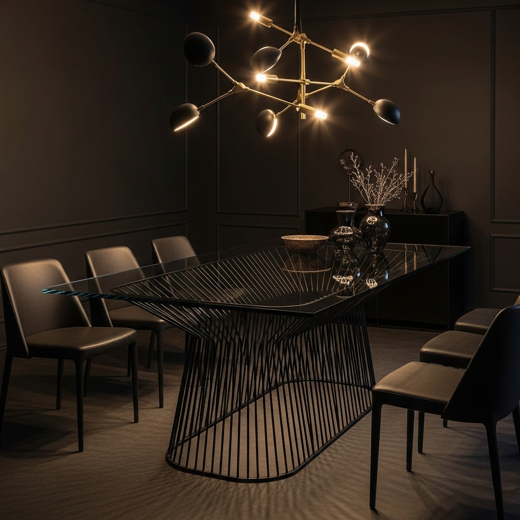 12 Dining Room Table Ideas That Will Transform How You Gather, Eat & Entertain The Blackened Steel & Glass Drama Table