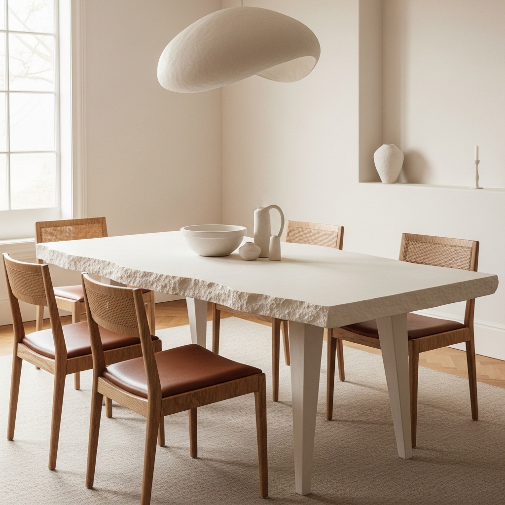 12 Dining Room Table Ideas That Will Transform How You Gather, Eat & Entertain The Organic Edge Plaster Table — Sculptural Minimalism