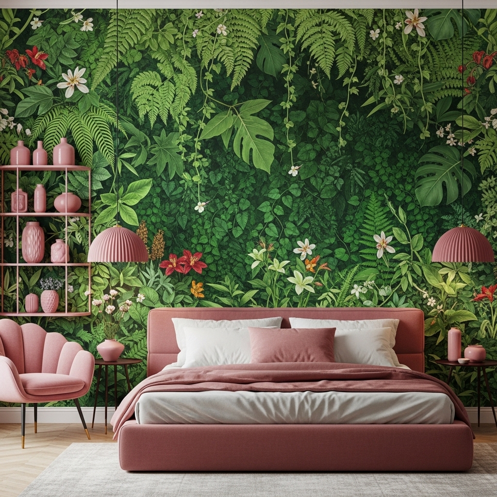 13 Green & Pink Bedroom Ideas That Prove This Color Combination Is the Most Beautiful in Design image