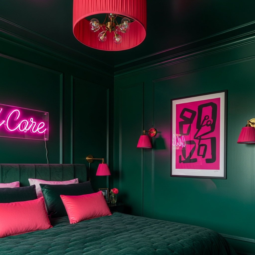 13 Green & Pink Bedroom Ideas That Prove This Color Combination Is the Most Beautiful in Design image
