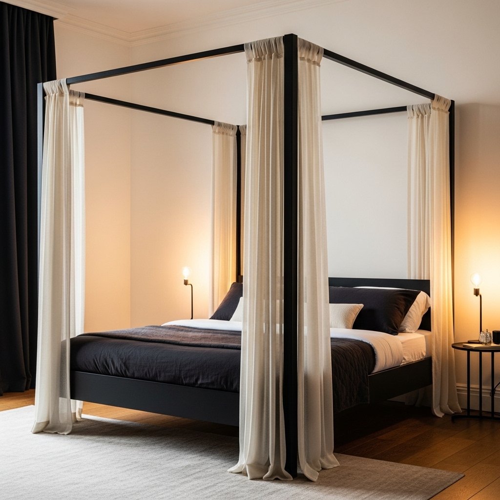 Black Canopy Bed for Maximum Drama