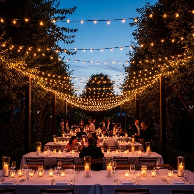 String Light Canopy Overhead
