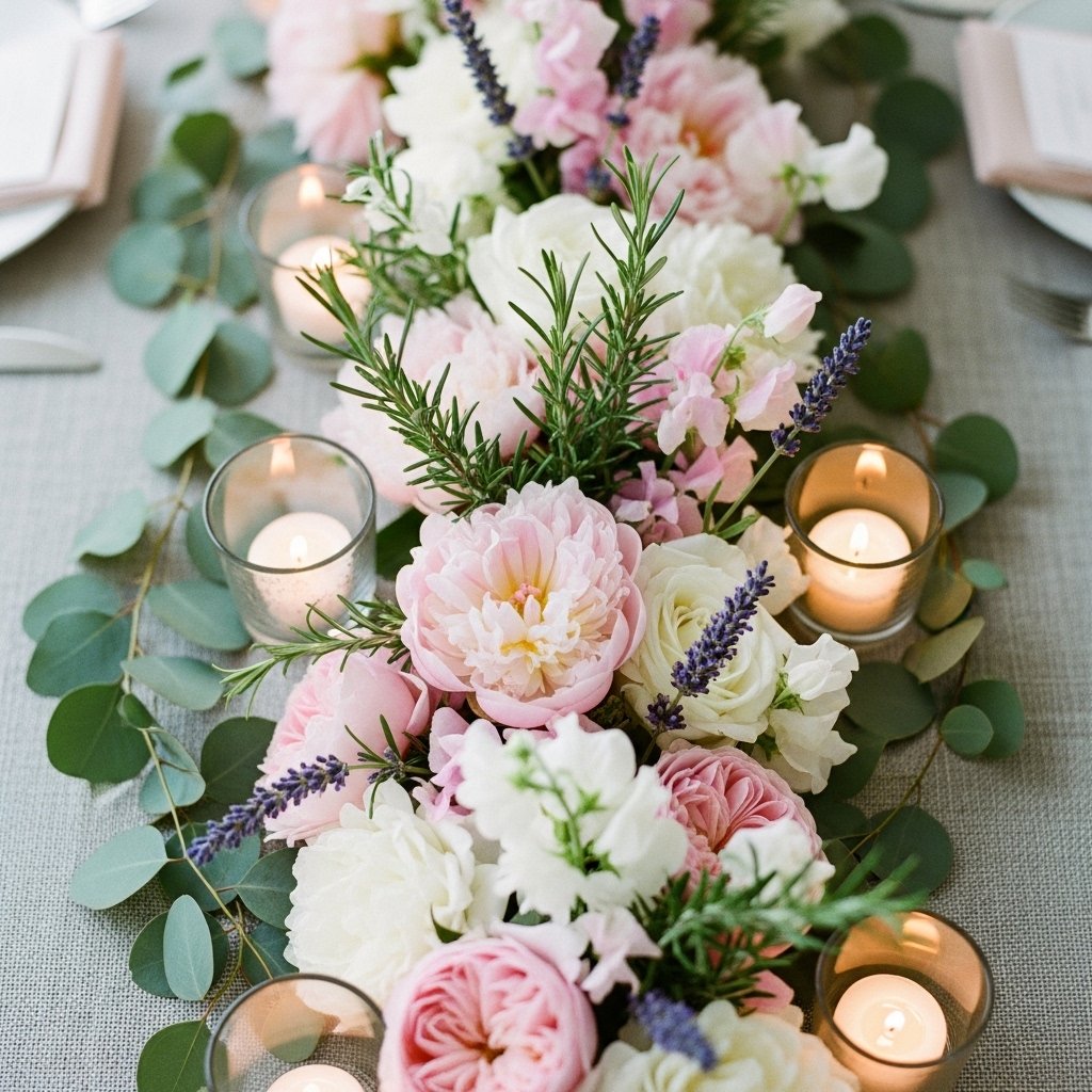 Flower and Herb Table Runner