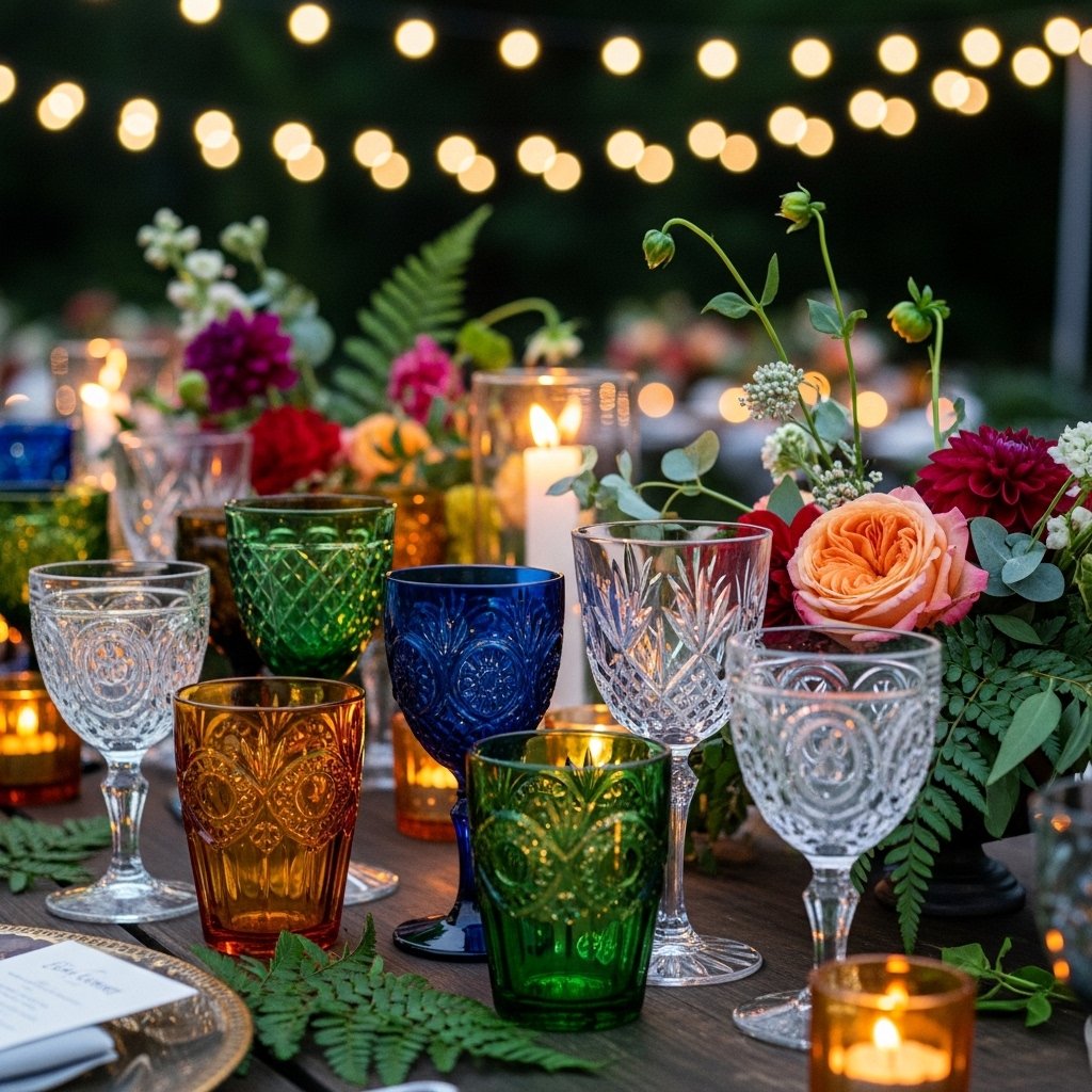Mismatched Vintage Glassware