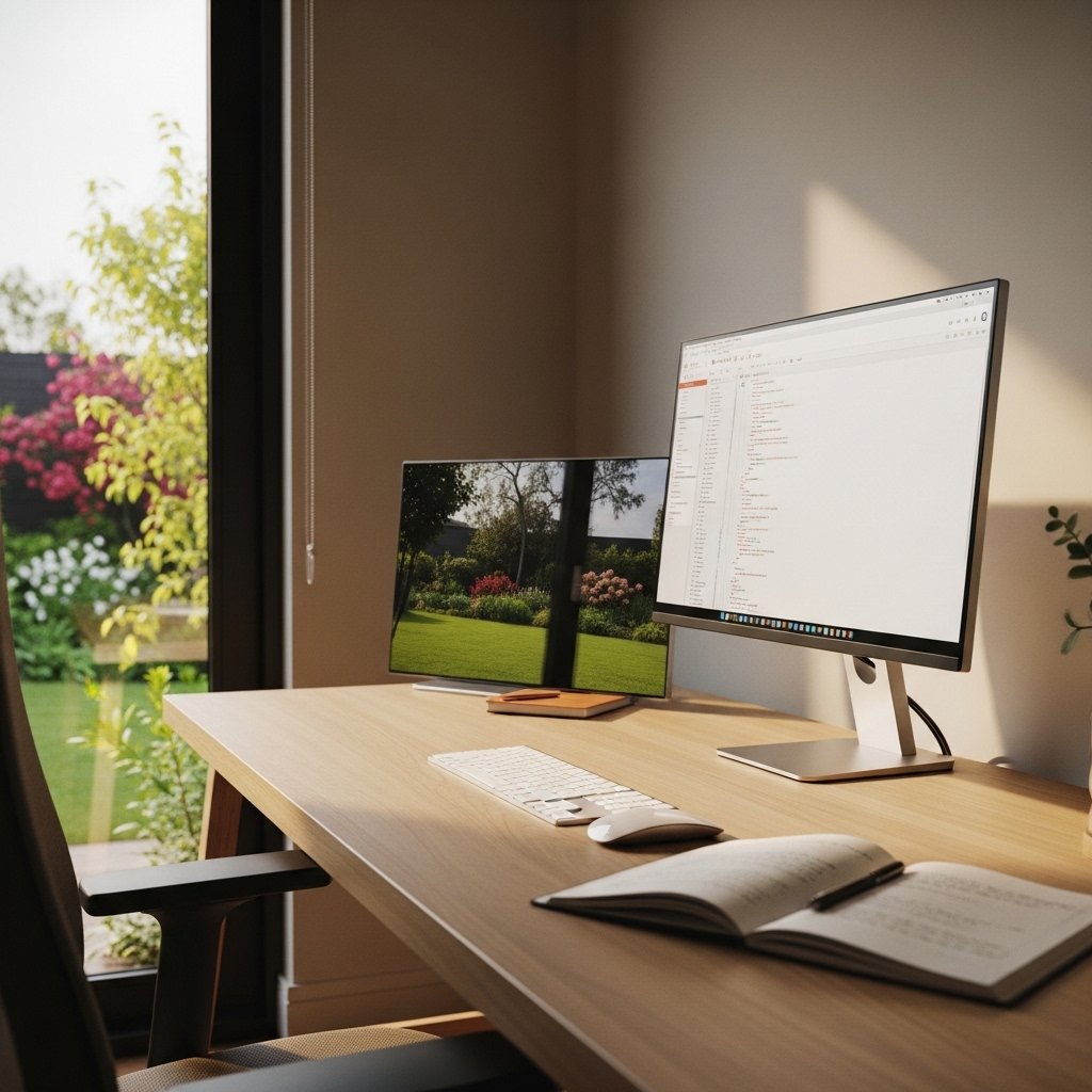 12 Home Office Setup Ideas That Make Work Feel Worth Doing Position the Desk at a Window but Perpendicular to It