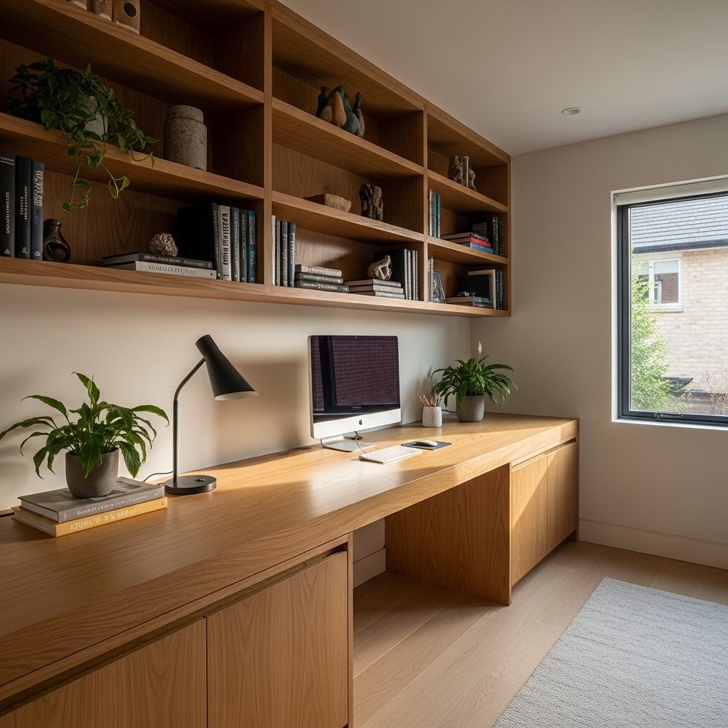 12 Home Office Setup Ideas That Make Work Feel Worth Doing Build the Desk Into the Architecture
