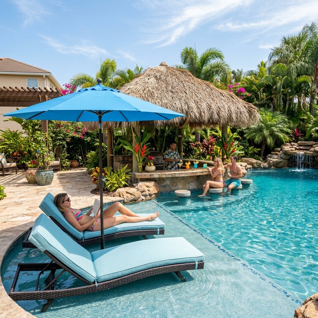 The Swim-Up Bar and Sun Shelf Combo