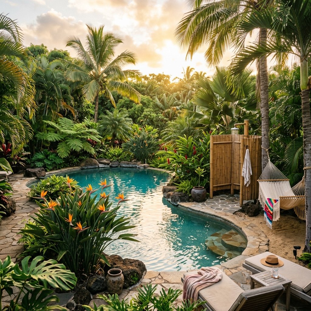The Saltwater Pool with Lush Tropical Landscaping