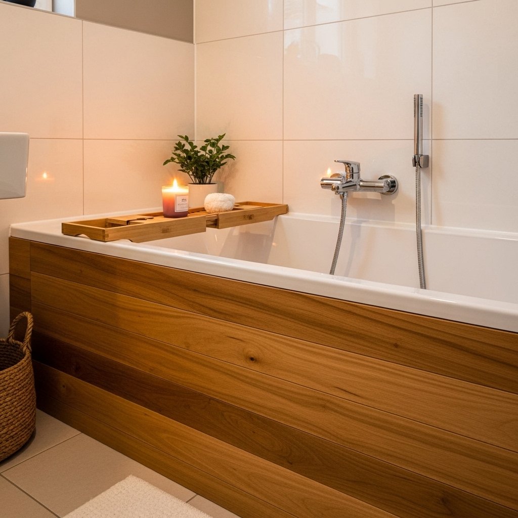 🪵 The Wooden Bath Panel — Warm Timber in a Cold Room