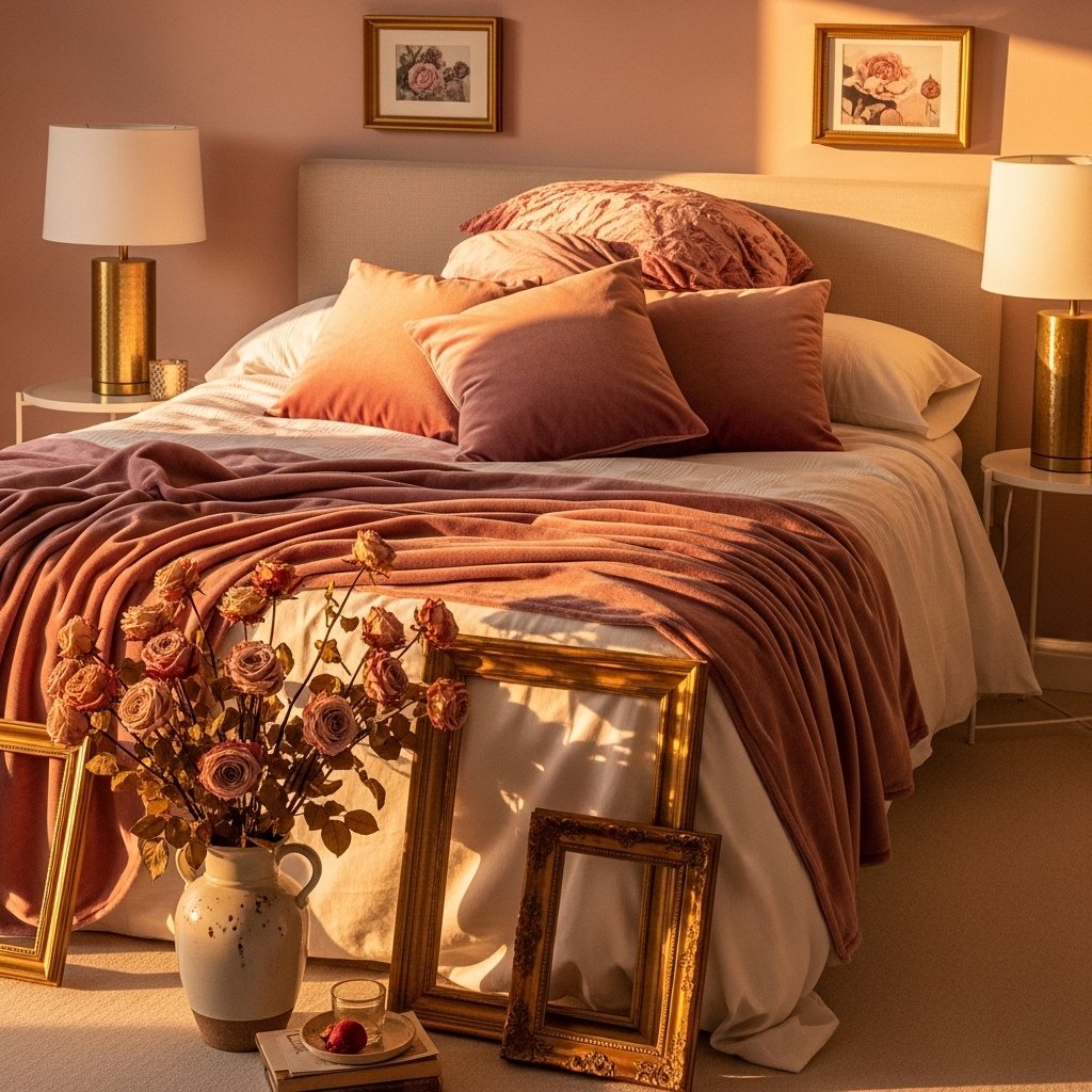 Dusty Rose, Cream, and Warm Gold