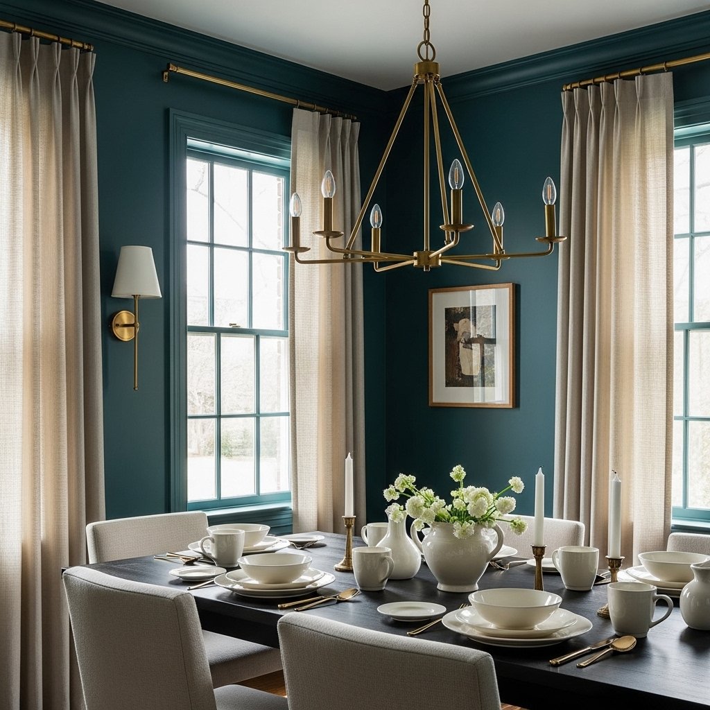 Deep Teal, Warm Brass, and Ivory