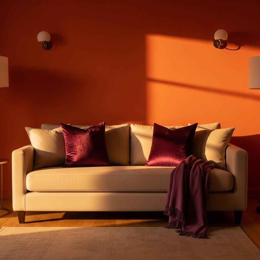 Burnt Orange, Cream, and Warm Plum
