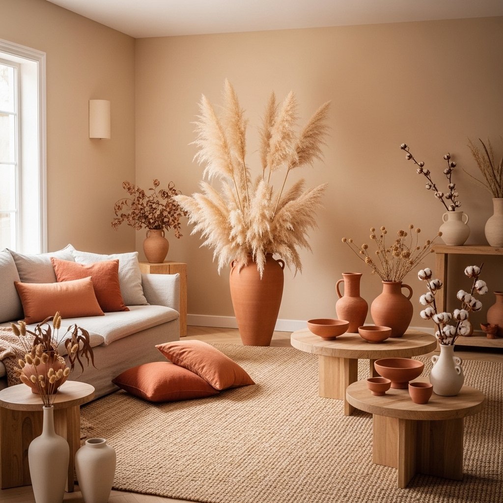 Warm Beige, Soft Terracotta, and Pampas Cream