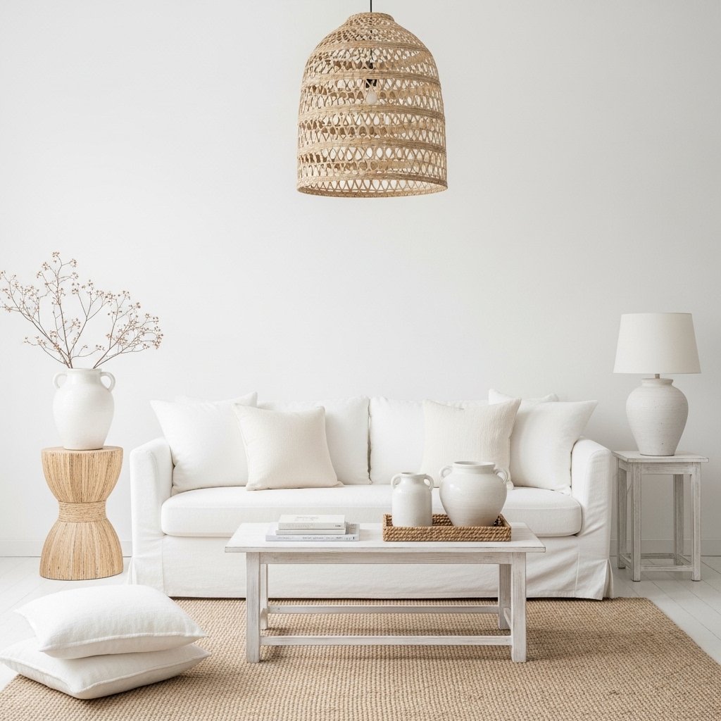 All White With Warm Texture Layers