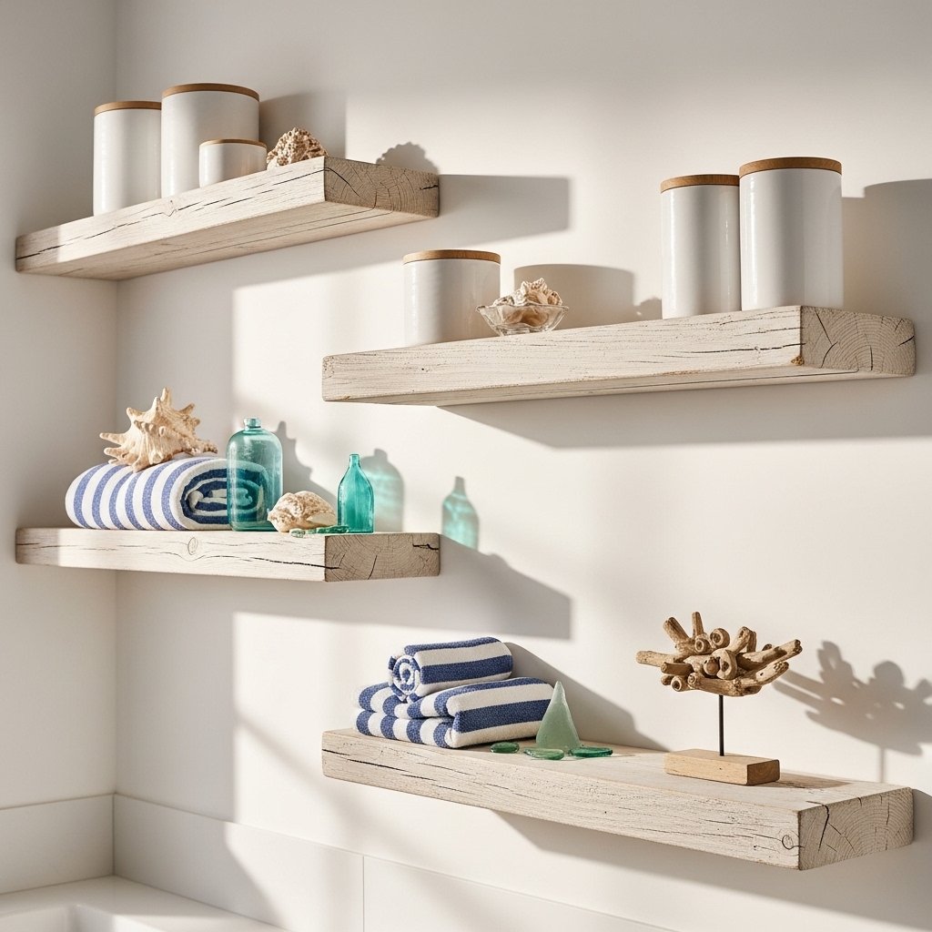 Open Shelving in Bleached or Whitened Timber