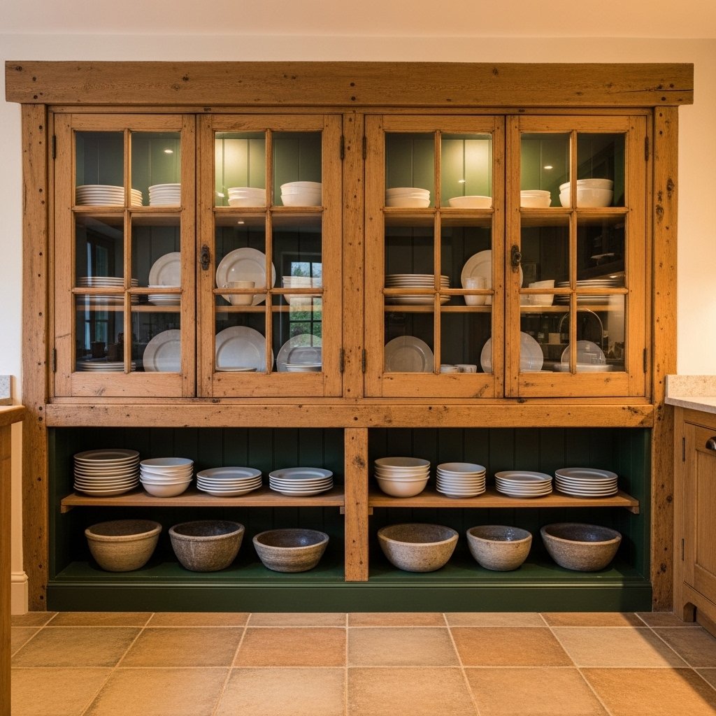 Vintage Glass-Front Upper Cabinets