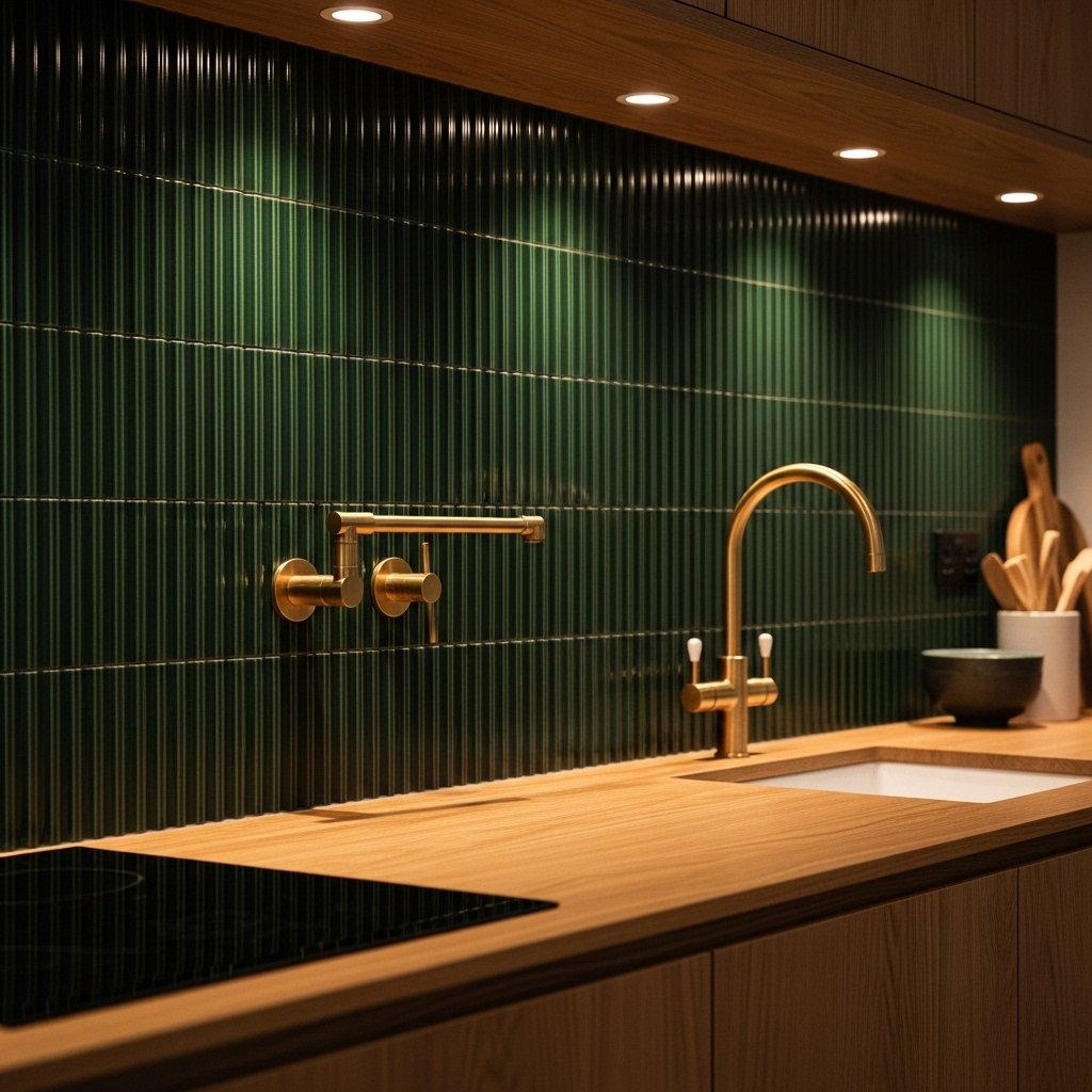 Dark Dramatic Fluted Tile