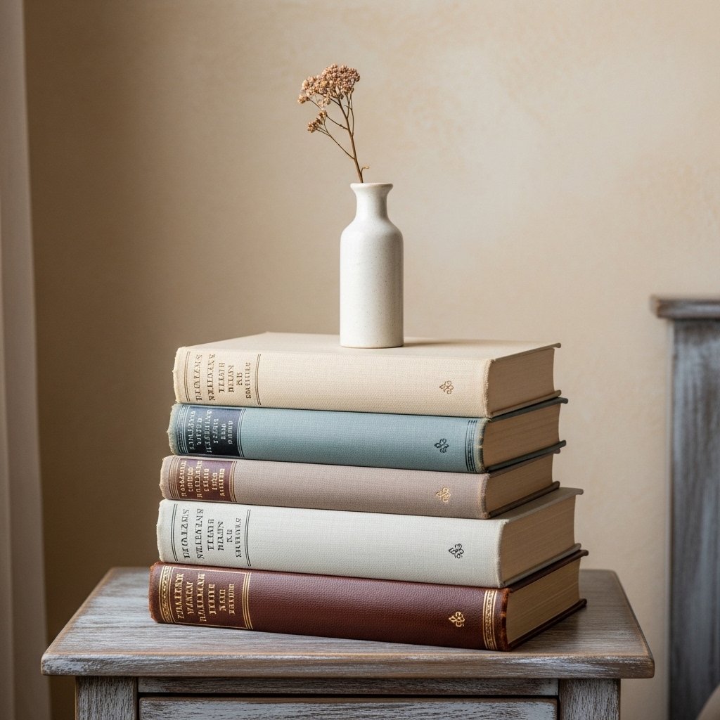14 Vintage Bedroom Ideas That Feel Romantic, Collected, and Effortlessly Timeless Antique Books Stacked as Decor