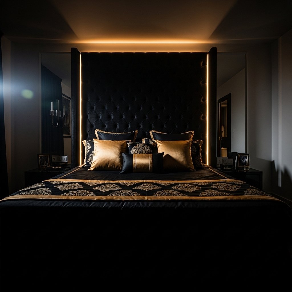 Build Around a Dramatic Upholstered Headboard