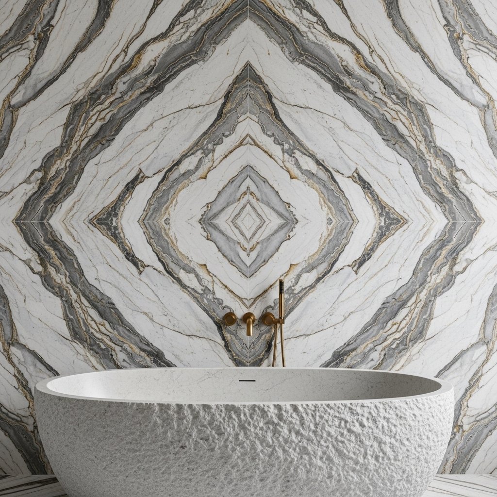 Large Format Marble in a Continuous Slab Layout
