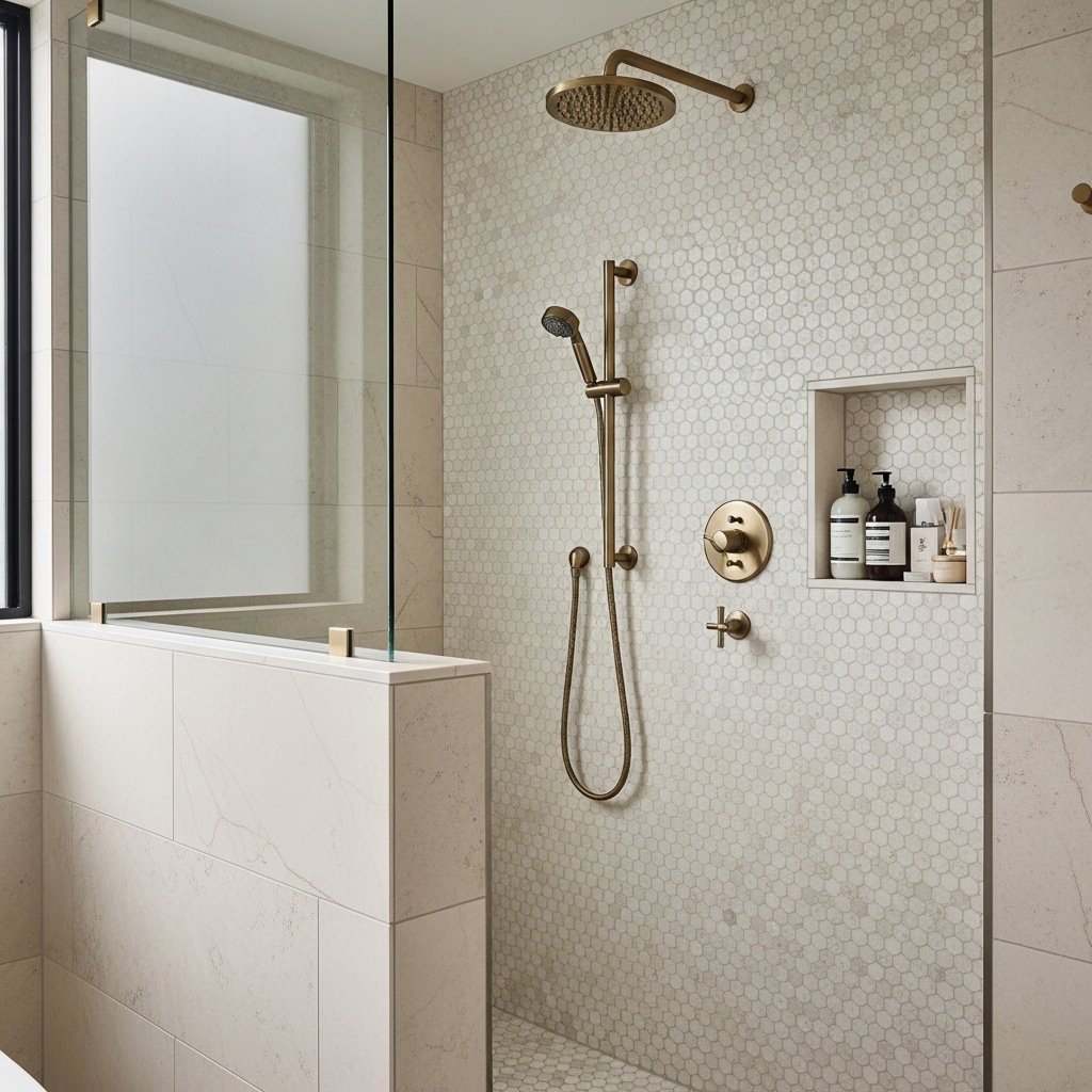 Penny Round Mosaic in the Shower Only