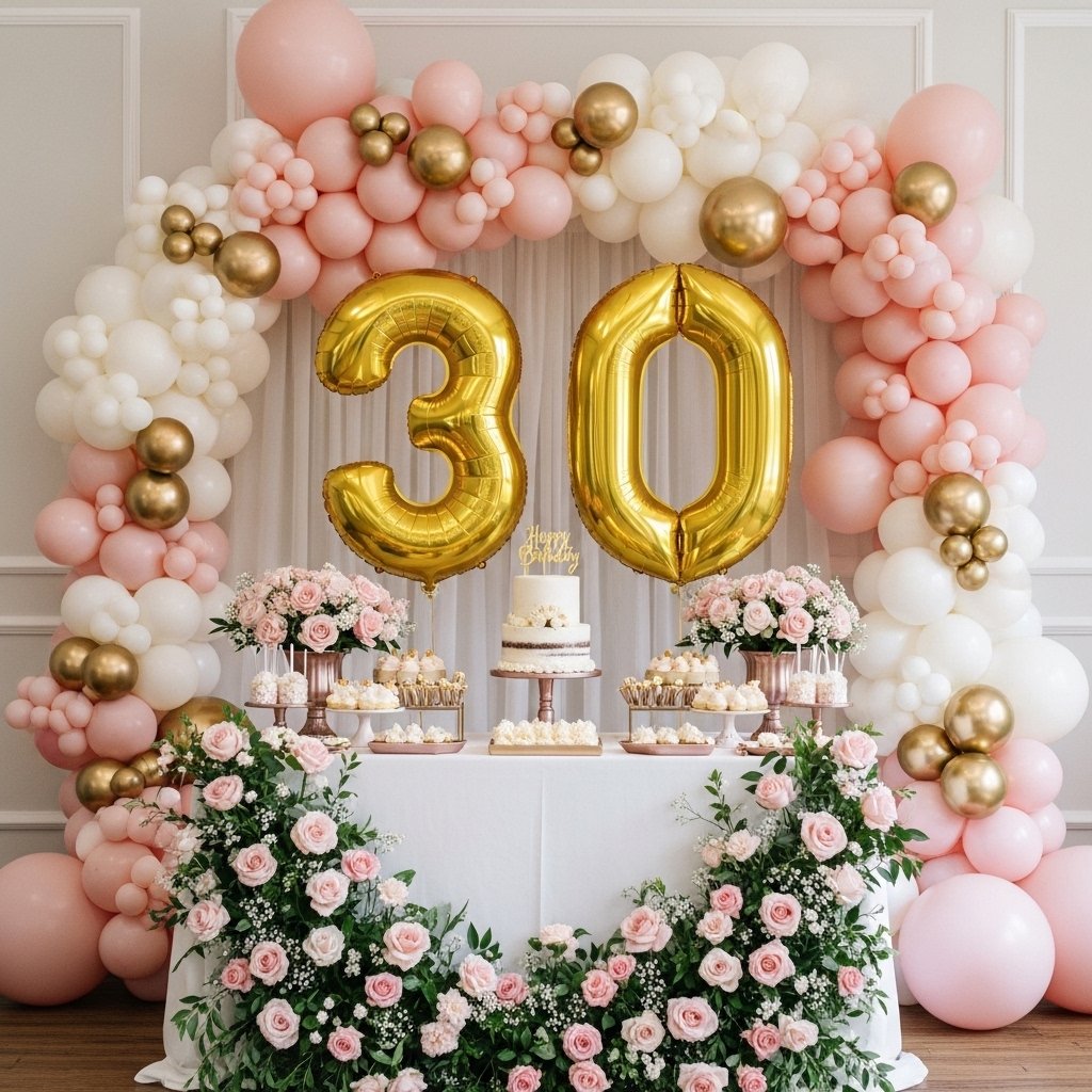 A Gold Number Balloon Focal Point