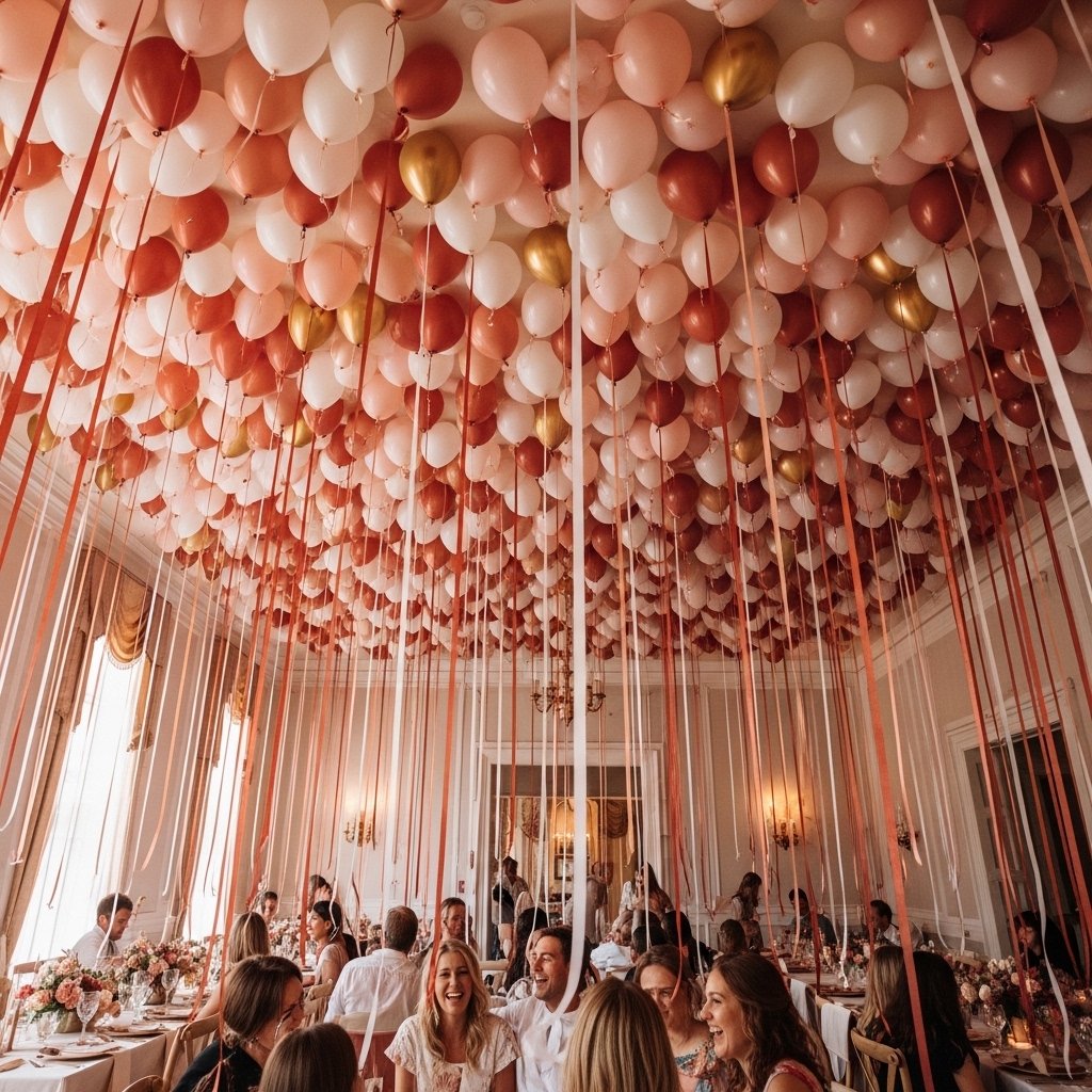 A Color-Coordinated Balloon Ceiling